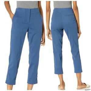 Theory Treeca Pant in Draped Cotton Twill L0504210 Blue NWT Size 10